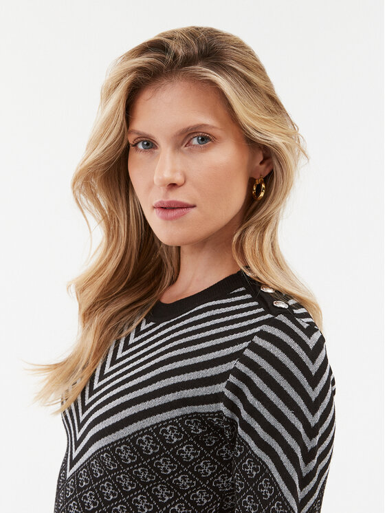 Guess Guess Sweater W3BR26 Z3AE0 Fekete Slim Fit