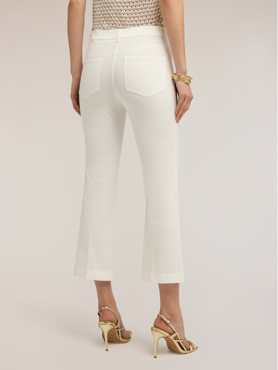 Motivi Motivi Pantaloni di tessuto P710Q004495N011 Bianco Flare Fit