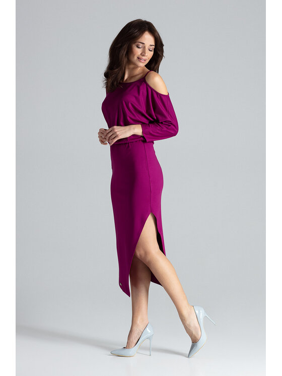 Lenitif Lenitif Sukienka K479 Różowy Regular Fit
