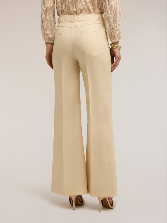 Motivi Motivi Pantaloni di tessuto P083Q004529N011 Crema Flare Fit