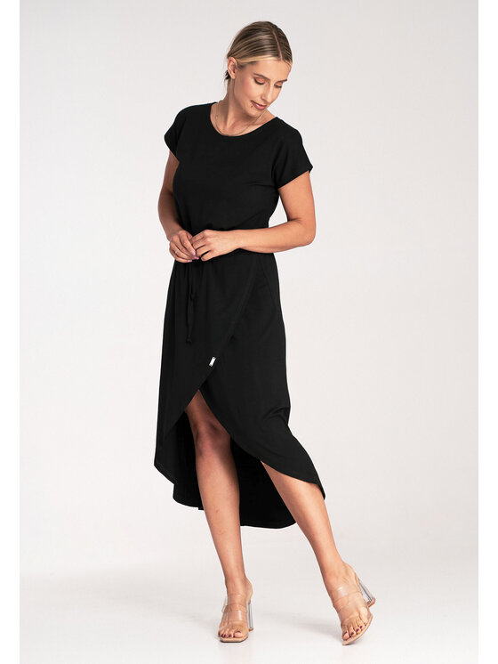 FIGL FIGL Každodenné šaty M1041 Čierna Basic Fit