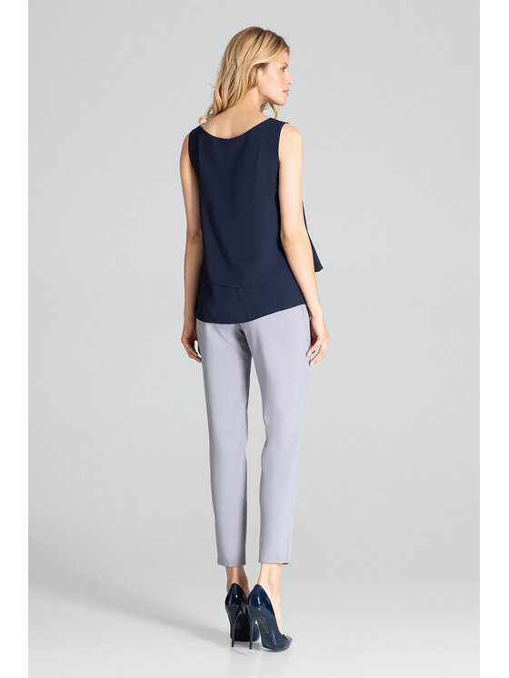 FIGL FIGL Bluzka M679 Granatowy Regular Fit