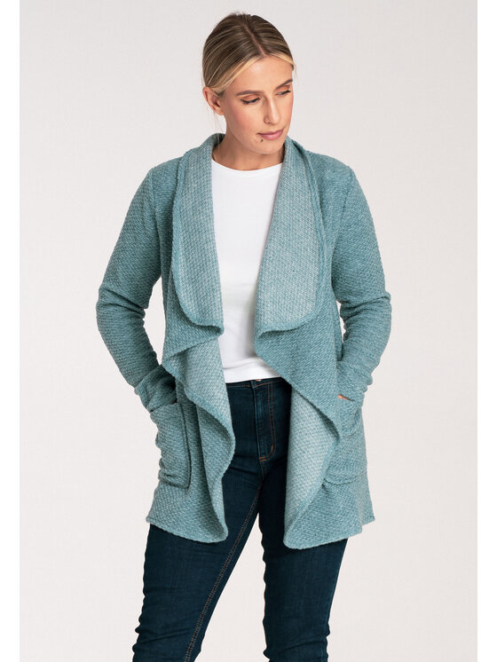 FIGL FIGL Kardigan M1043 Zielony Loose Fit