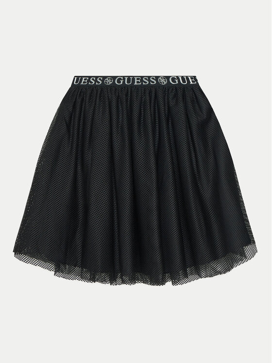 Guess Guess suknja od tila J5RD11 KACZ0 Crna Regular Fit