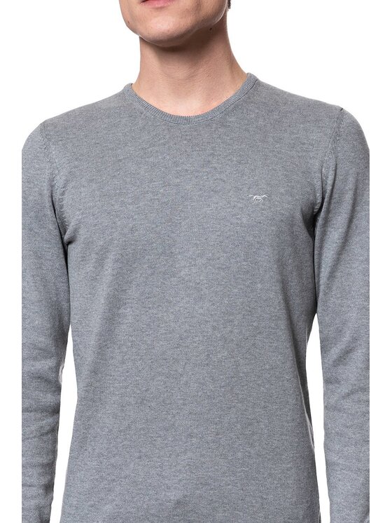 Mustang Mustang Maglione BASIC C-NECK JUMPER Grigio Regular Fit