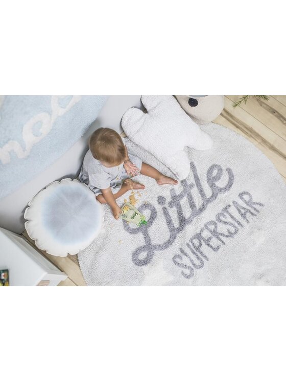Lorena Canals Lorena Canals Dywan dziecięcy Dywan Bawełniany Little Superstar Ø120 cm Mr Wonderful Szary