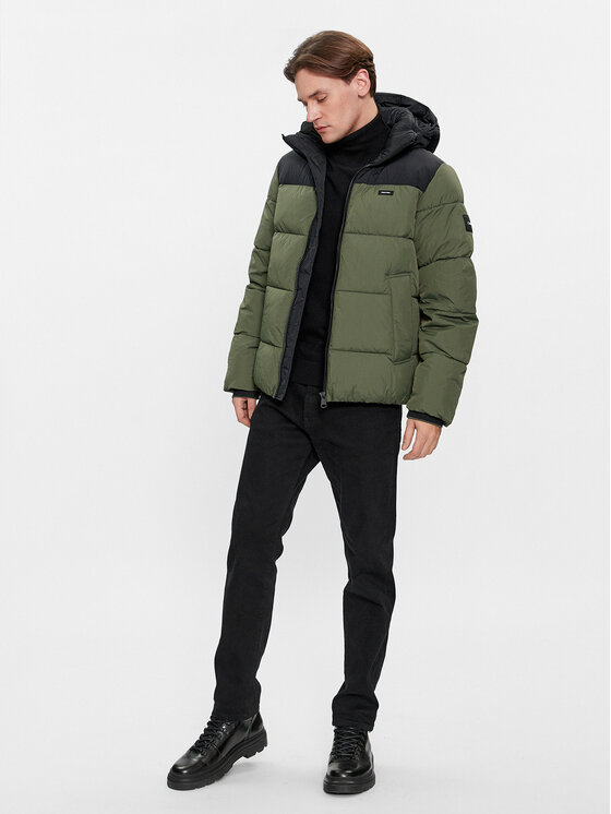 Calvin Klein Calvin Klein Зимно яке Crinkle K10K112227 Зелен Regular Fit