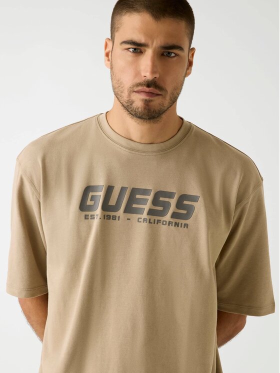 Guess Guess T-Shirt 178405 Brązowy Classic Fit