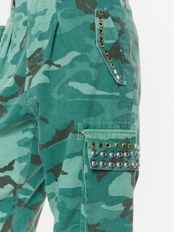 PINKO Pinko Kalhoty z materiálu Fitness Cargo 100336 A0KZ Zelená Relaxed Fit