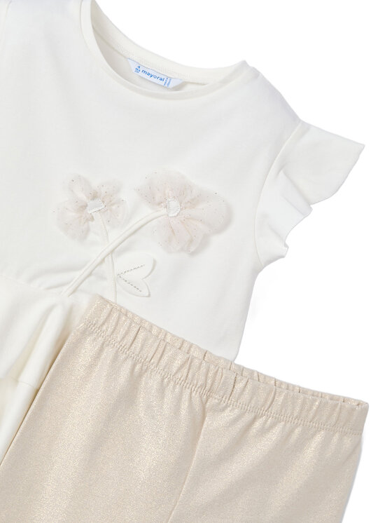 Mayoral Mayoral Komplet majica in legice 3704 Bež Regular Fit