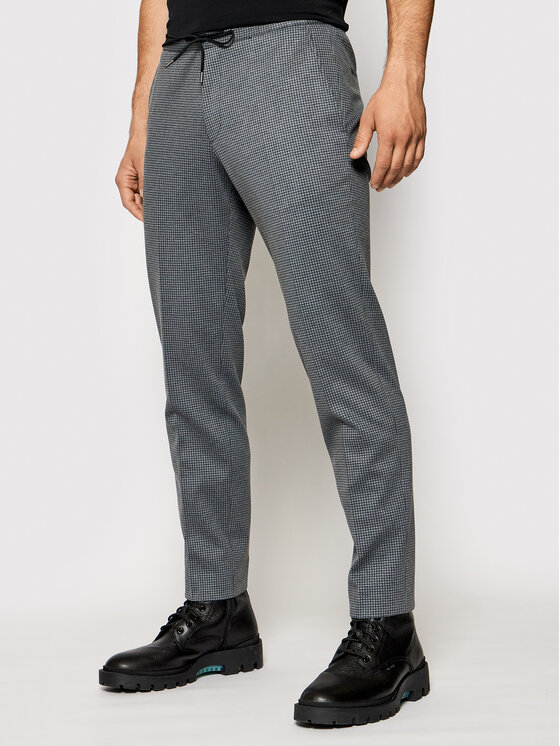 Pantaloni di tessuto 219-01 Grigio Slim Fit
