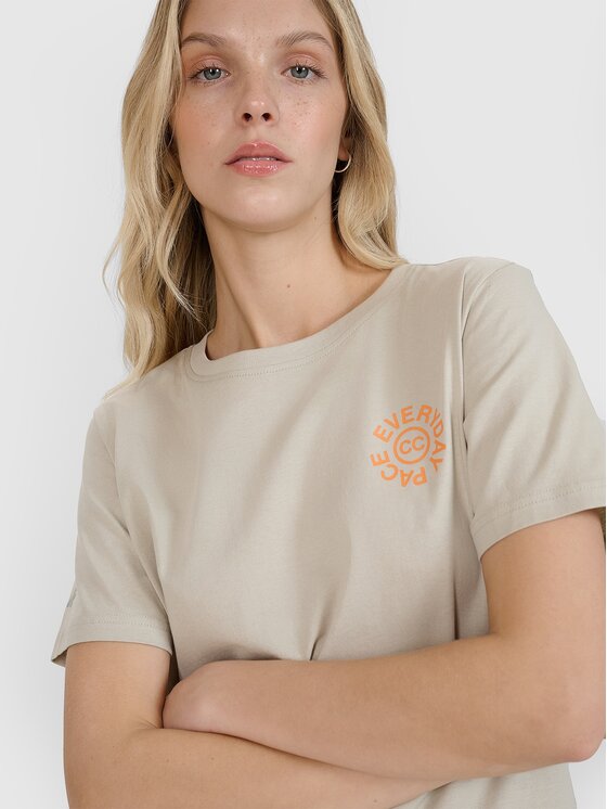 4F 4F T-Shirt 4FWSS25TTSHF1994-83S Καφέ Oversize