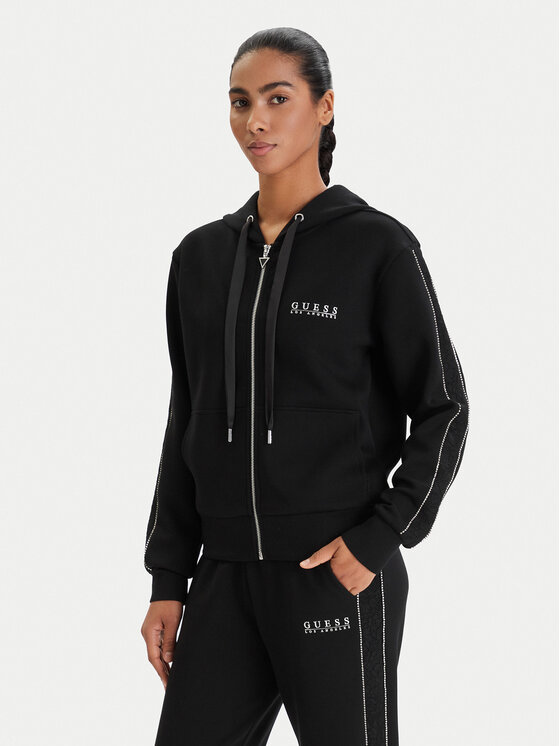 Guess Guess Mikina W6RQ12 KBYE2 Čierna Regular Fit