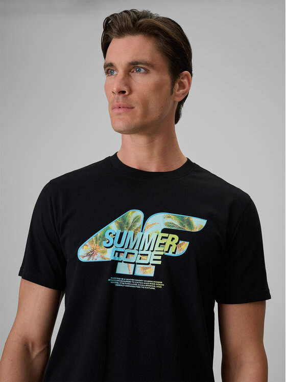 4F 4F T-shirt SUMMER CODE Nero Regular Fit
