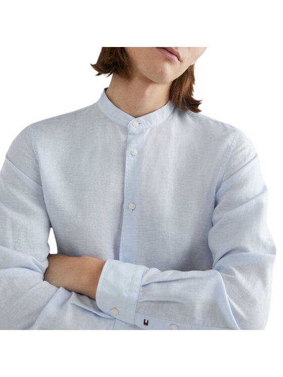Tommy Hilfiger Tommy Hilfiger Košile LINEN Modrá Slim Fit