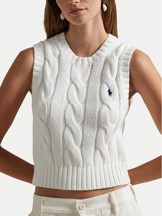 Polo Ralph Lauren Polo Ralph Lauren Пуловер 211959295001 Бял Slim Fit