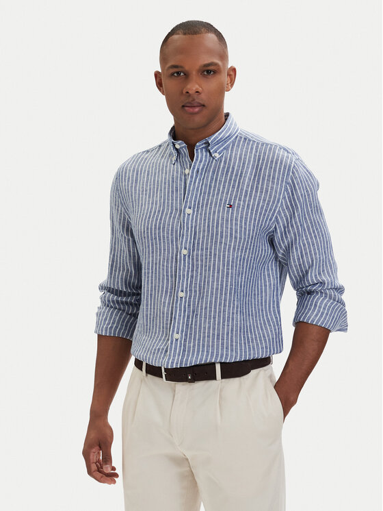 Tommy Hilfiger Tommy Hilfiger Marškiniai Bengal MW0MW42400 Mėlyna Regular Fit