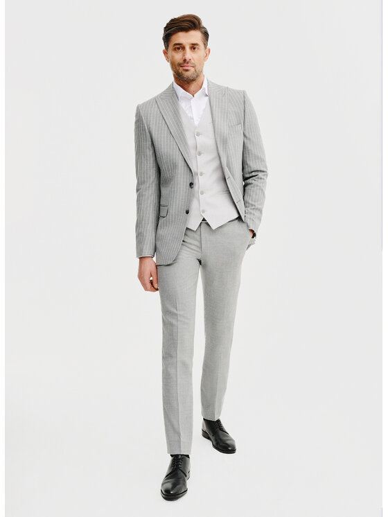 Pako Lorente Pako Lorente Kamizelka P25SF-8X-004 Szary Slim Fit