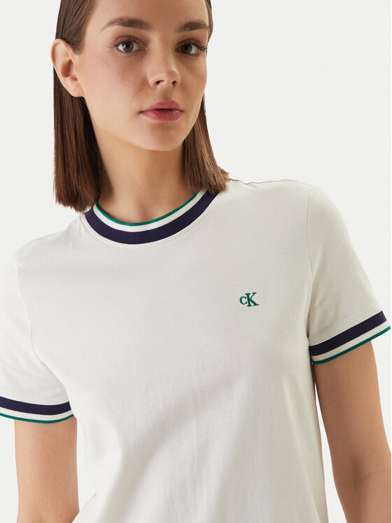 Calvin Klein Jeans Calvin Klein Jeans Kleid für den Alltag LV047F248G Weiß Relaxed Fit