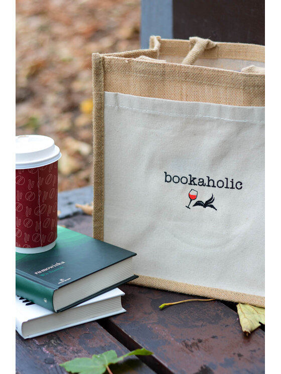 White Rvbbit White Rvbbit Torebka jutowa "bookaholic" Beżowy