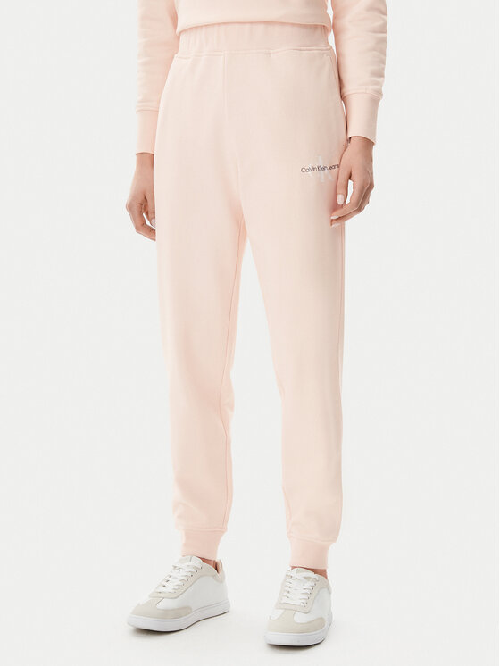 Calvin Klein Jeans Pantaloni da tuta Monologo J20J225354 Rosa Slim Fit, taglia : L