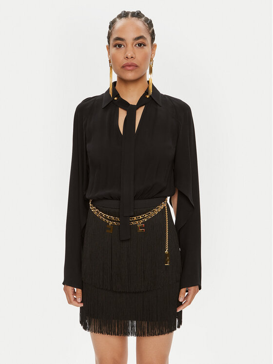 Elisabetta Franchi Elisabetta Franchi Koktel haljina AB-654-46E2-5469 Crna Regular Fit