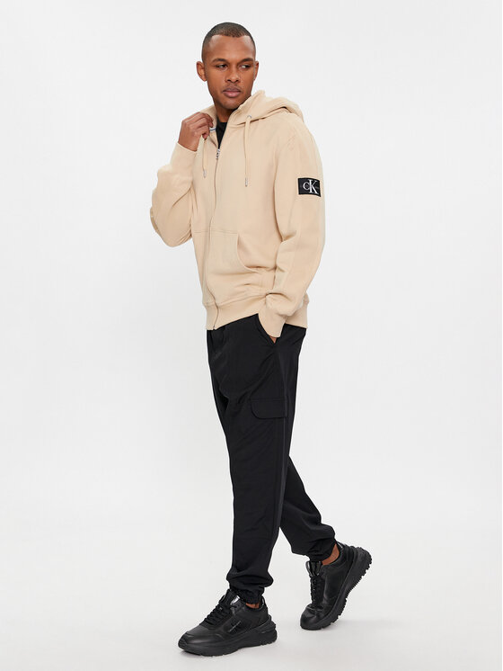Calvin Klein Jeans Calvin Klein Jeans Felpa Badge J30J324956 Beige Regular Fit