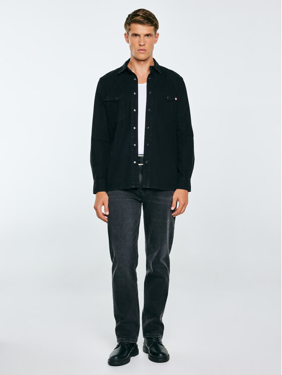 BIG STAR BIG STAR Koszula jeansowa BUCK Czarny Basic Fit