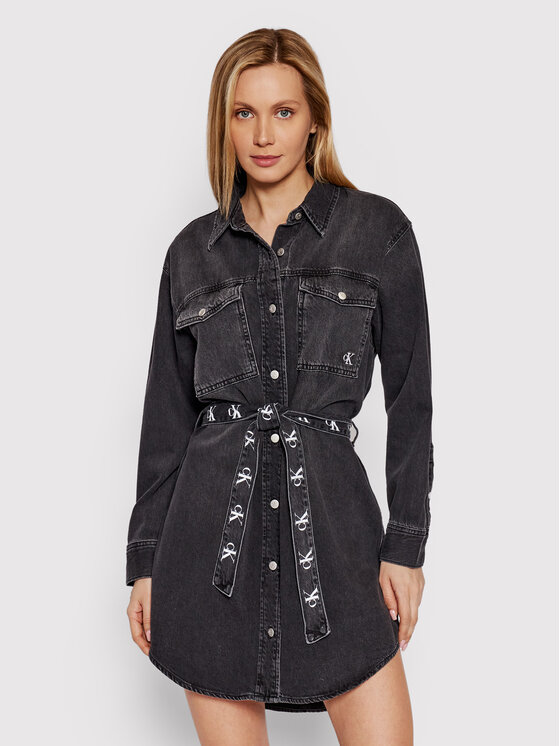 Calvin Klein Jeans Calvin Klein Jeans Rochie de blugi J20J217822 Negru Regular Fit