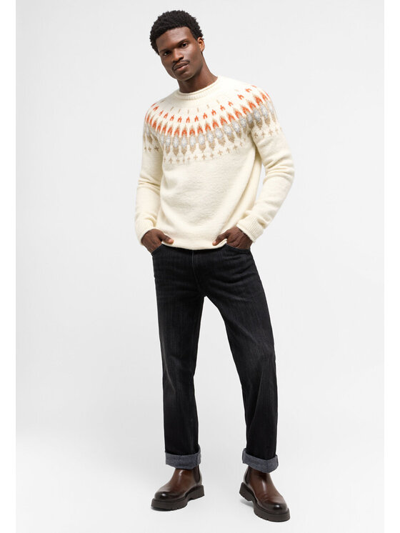 Mustang Mustang Sweter BLOOMFIELD Biały Regular Fit