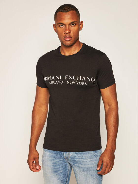 Armani Exchange T-krekls 8NZT72 Z8H4Z 1200 Melns Slim Fit