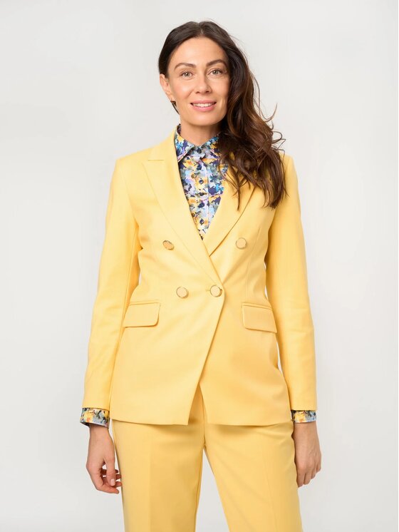 Willsoor Willsoor Marynarka 68228 Żółty Slim Fit