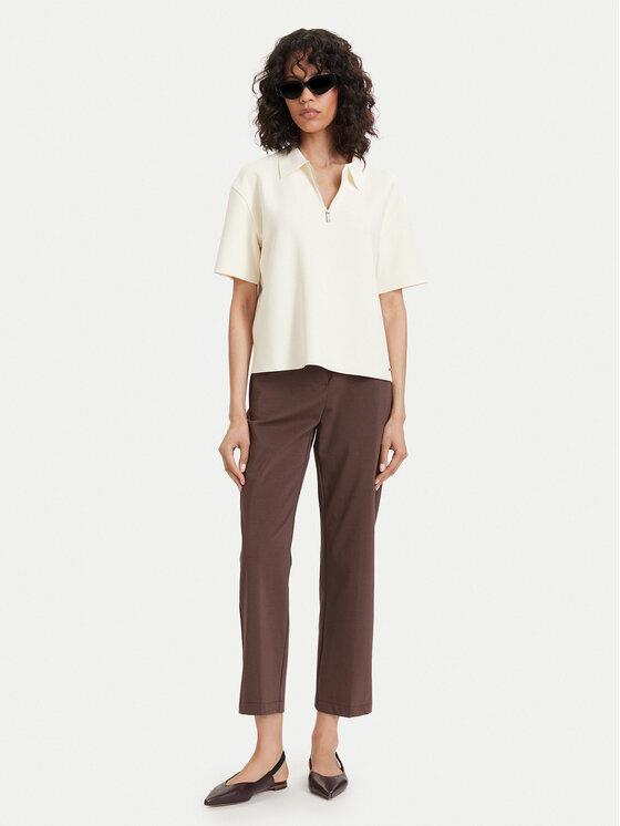 Maryley Maryley Текстилни панталони 26EB527/06MO Тъмнокафяв Regular Fit