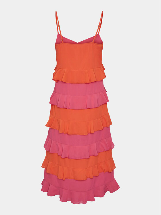 YAS YAS Sukienka letnia Clara 26032842 Pomarańczowy Regular Fit