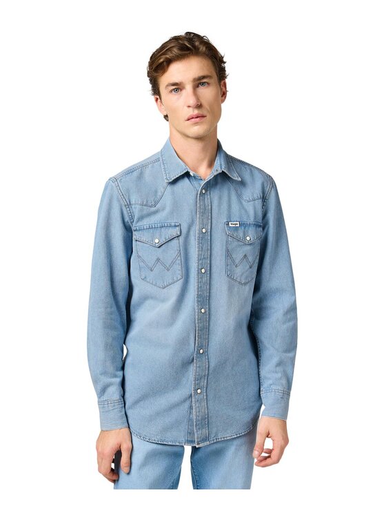 Wrangler Wrangler Koszula jeansowa 112362376 Niebieski Regular Fit
