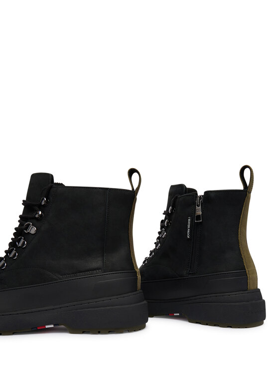 Tommy Hilfiger Tommy Hilfiger Trzewiki Outdoor Rubber Lth Boot Wpm FM0FM05957 Czarny