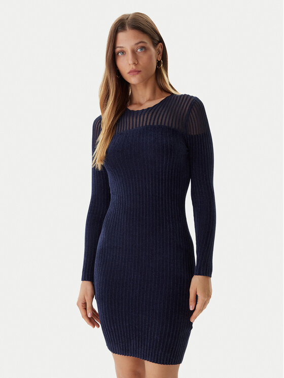 Guess Guess Rochie tricotată W5BK63 Z0890 Bleumarin Slim Fit
