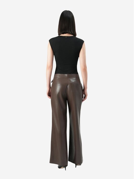 GUESS BY MARCIANO GUESS BY MARCIANO Pantaloni di pelle Gladys wide leg pant Marrone Large Fit