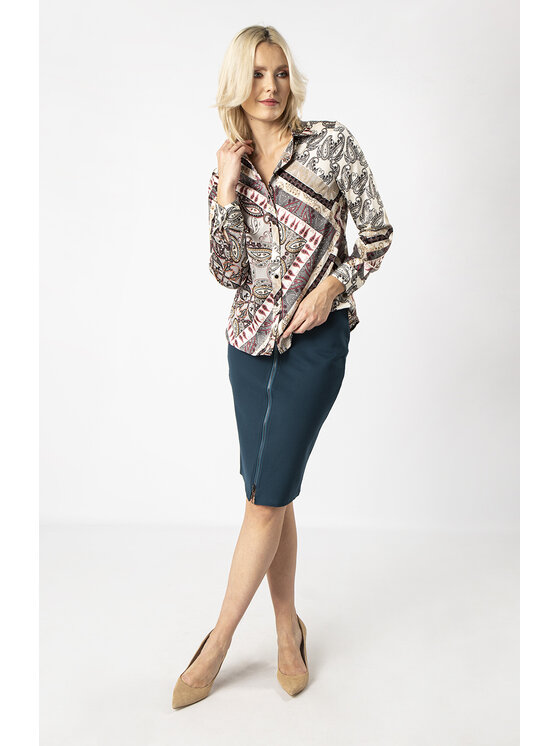 QUIOSQUE QUIOSQUE Halenka PATCHY SHIRT Šedá Regular Fit