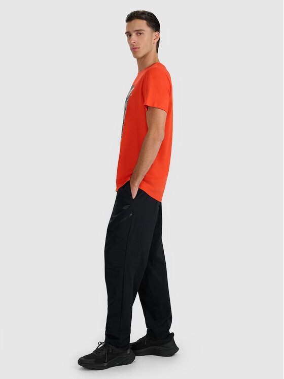4F 4F Kalhoty z materiálu 4FWAW25TTROM1192-20S Černá Regular Fit