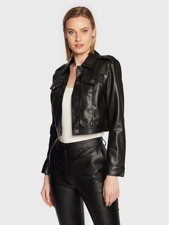 Giacca in similpelle DD2G4315 Nero Regular Fit