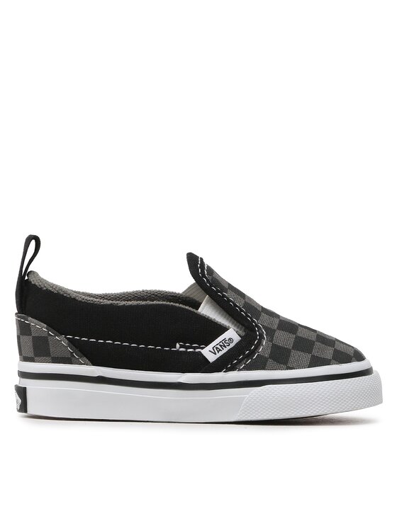 Black and grey slip fashion on vans