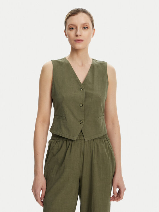 Vero Moda Vero Moda Vestă elegantă Caia 10333795 Verde Regular Fit