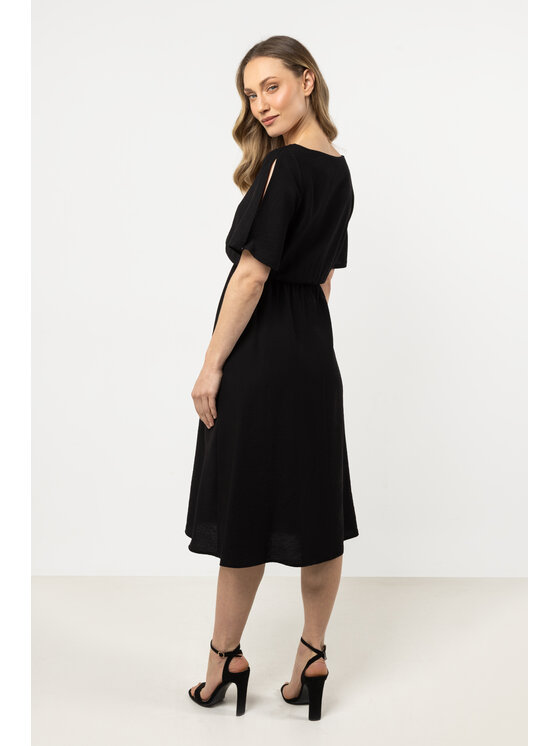 Awama Awama Sukienka letnia A716 Czarny Basic Fit