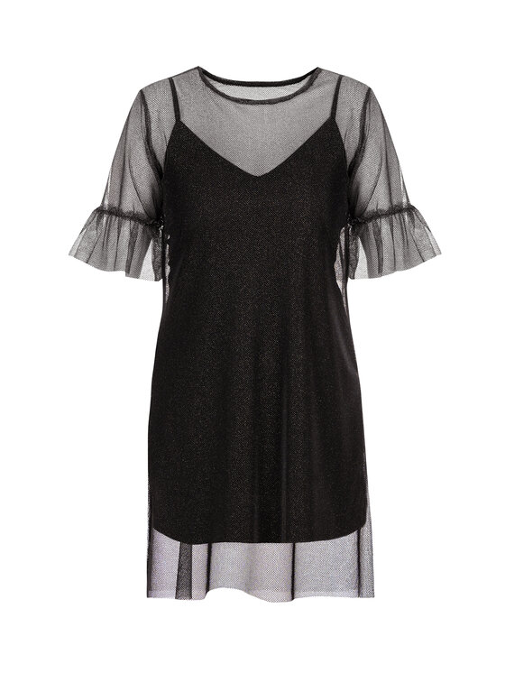 Miss Lou Miss Lou Abito da cocktail ZO-DONE3-CZ Nero Relaxed Fit