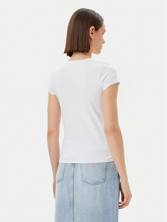 Guess Guess T-krekls E5GI08 J1314 Balts Slim Fit