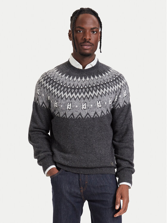 KARL LAGERFELD KARL LAGERFELD Sweter 655026 564308 Szary ciemny Regular Fit