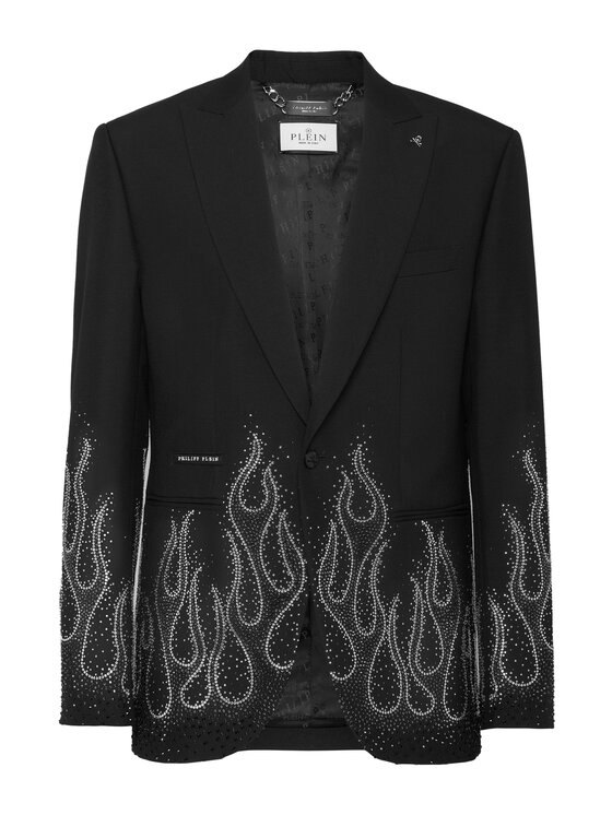 PHILIPP PLEIN PHILIPP PLEIN Marynarka 22545 Czarny Regular Fit