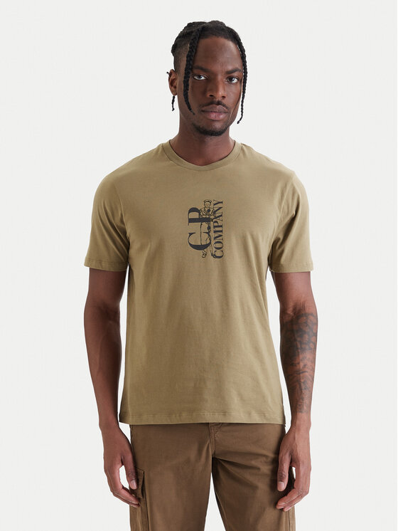 C.P. Company Tricou 20CMTS084A005100W Verde Regular Fit
