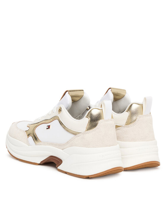 Tommy Hilfiger Tommy Hilfiger Снікерcи Th Chunky Runner Metallic FW0FW09204 Écru
